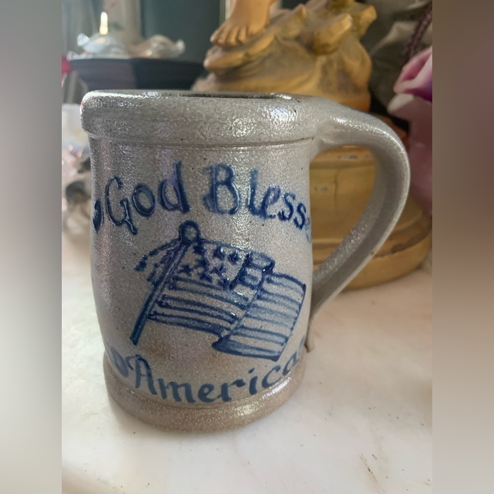 Rowe Pottery 2001 "God Bless America" Mug